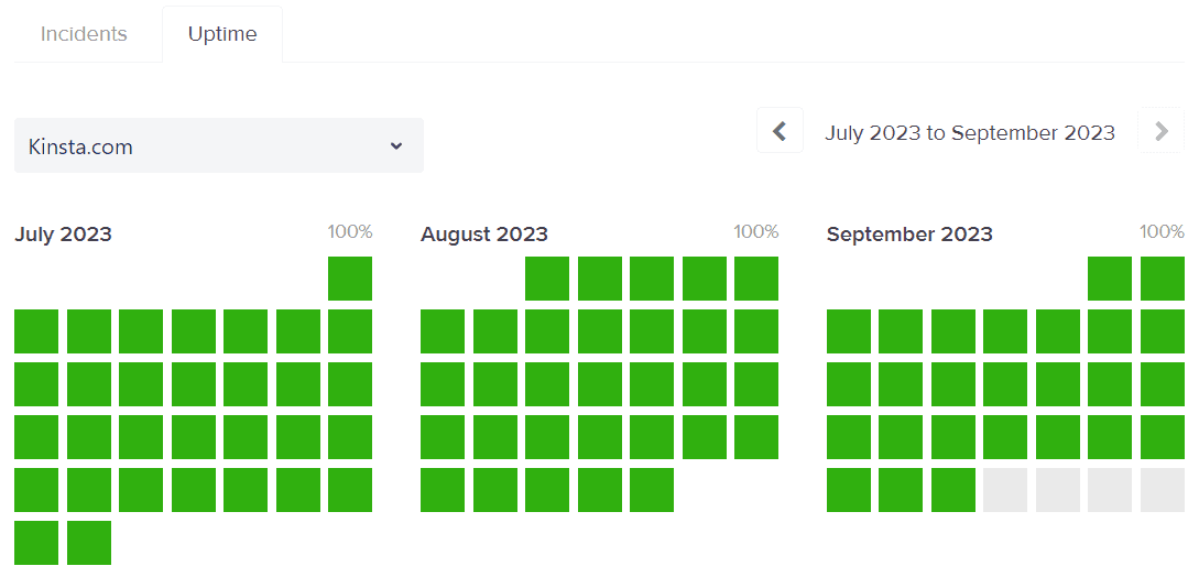 kinsta uptime